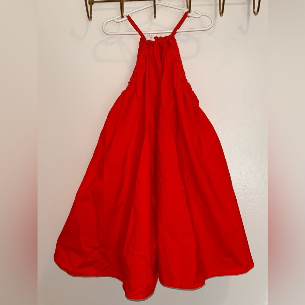 Zara Bold Red Halter neck dress with straps.